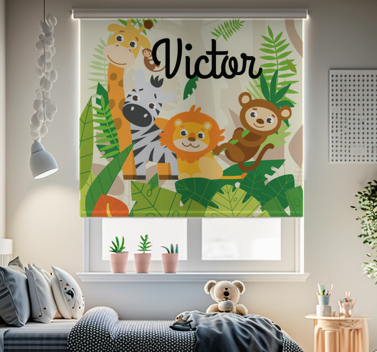 Custom jungle animals Childrens blind - TenStickers