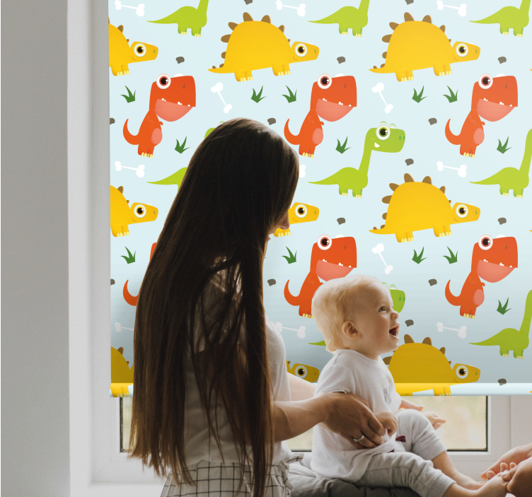Cute Cartoon Dinosaurs dinosaur roller blind - TenStickers