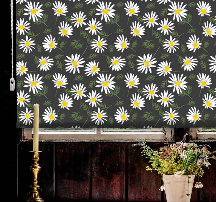 Daisy Floral Pattern flower roller blind - TenStickers