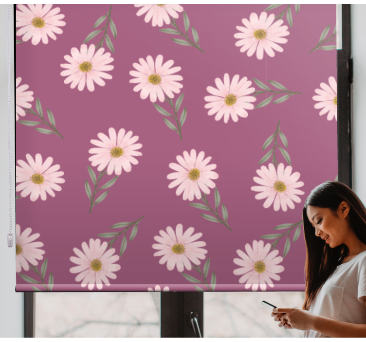 Daisy Floral Theme flower roller blind - TenStickers