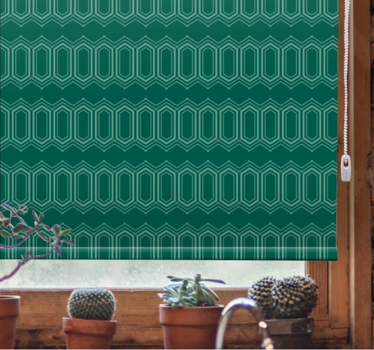 Green geometric pattern texture roller blind - TenStickers