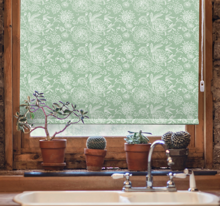 Delicate Plant Elements flower roller blind - TenStickers