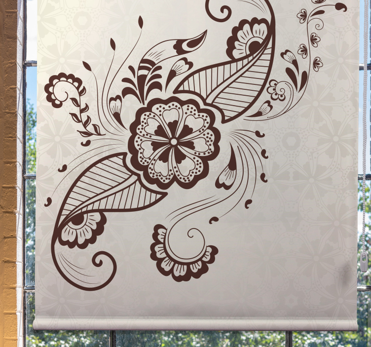 Elaborate Botanical Element floral roller blind - TenStickers