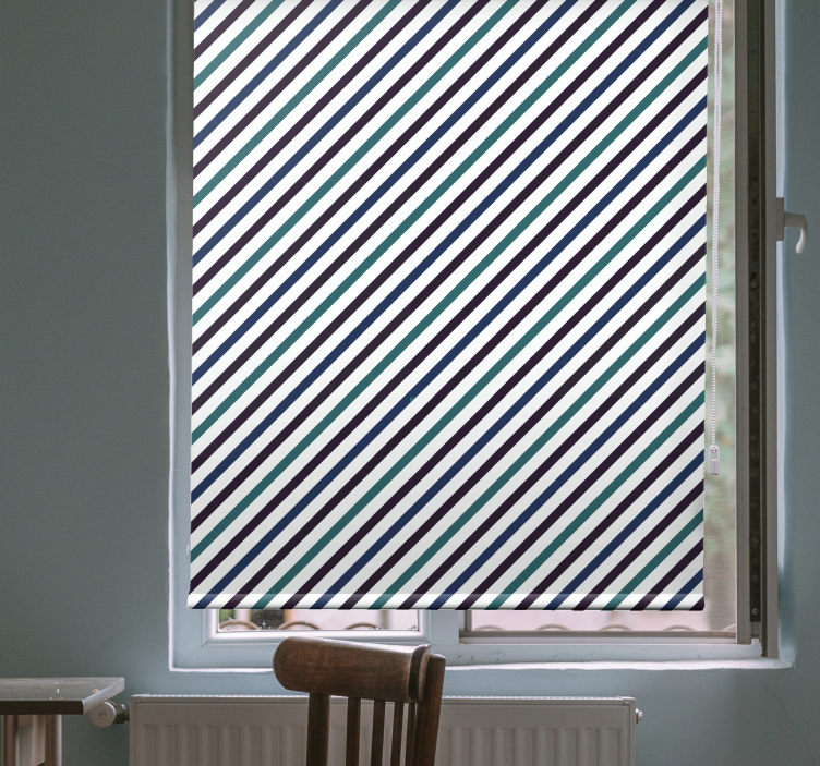 Diagonal Stripe Pattern roller blind for kitchen window - TenStickers
