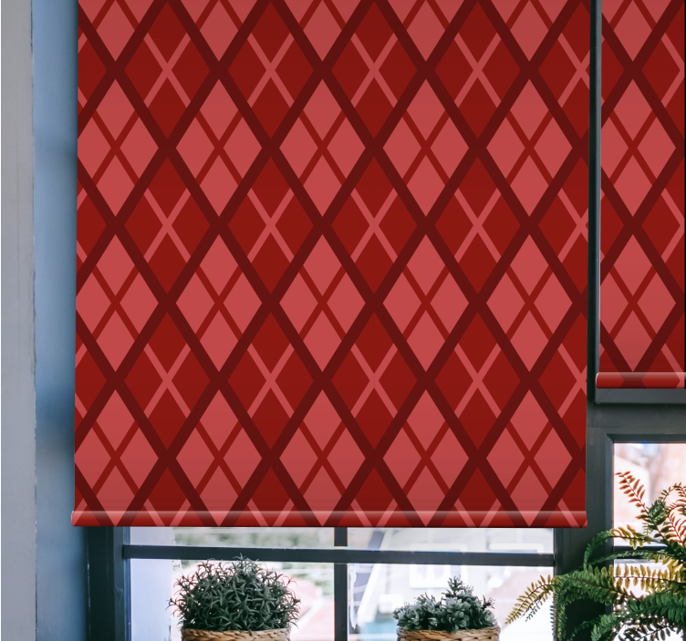 Diamond pattern motif Red roller blind - TenStickers