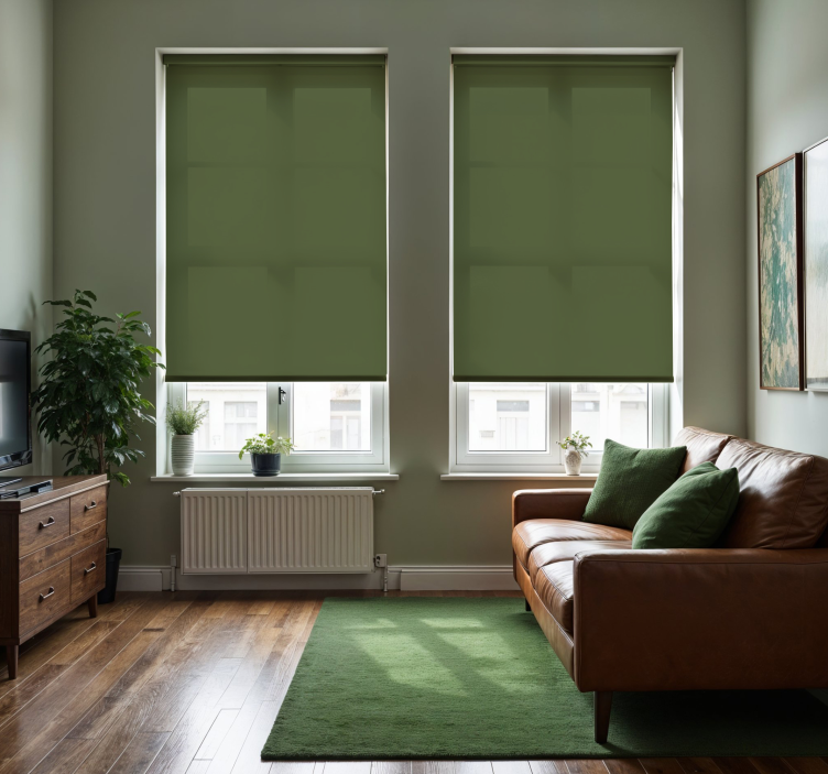 Dill green roller blind for living room - TenStickers