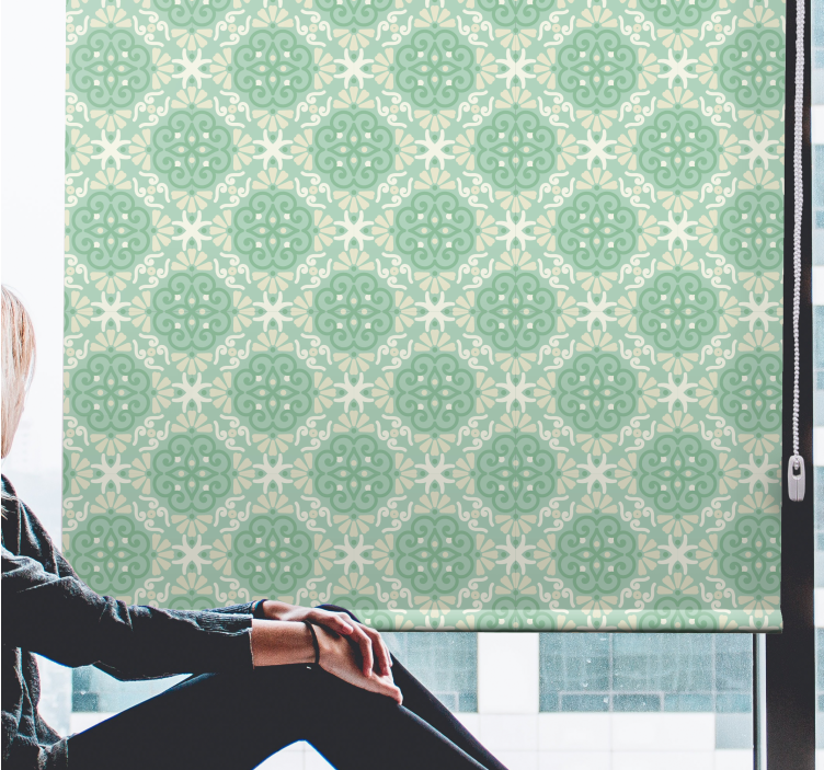 Elaborate botanical motifs flowers roller blind - TenStickers