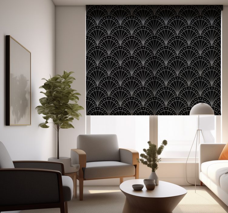 Elegant Black Art Deco Living Room Blind - TenStickers