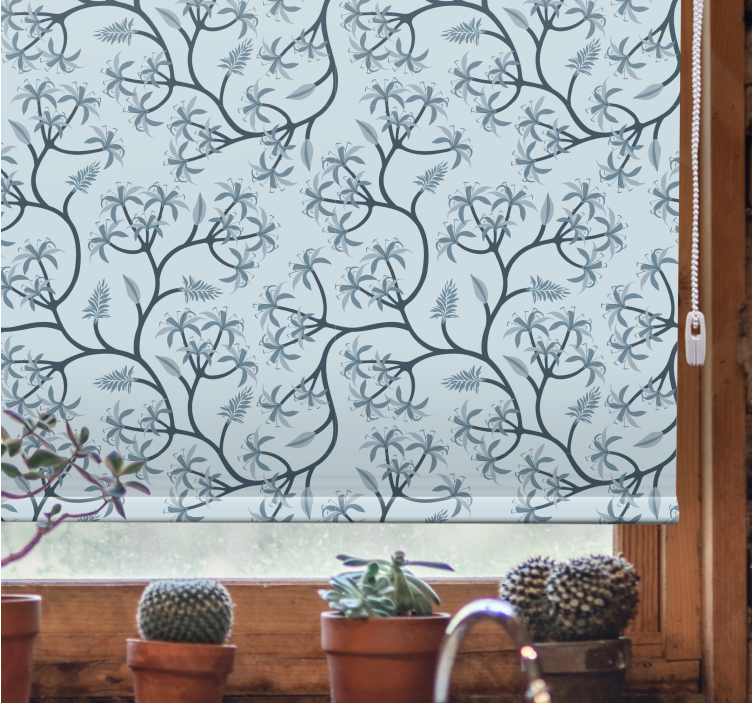 Elegant Botanical Pattern flower roller blind - TenStickers