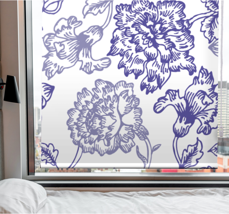 Elegant Floral Theme flower roller blind - TenStickers