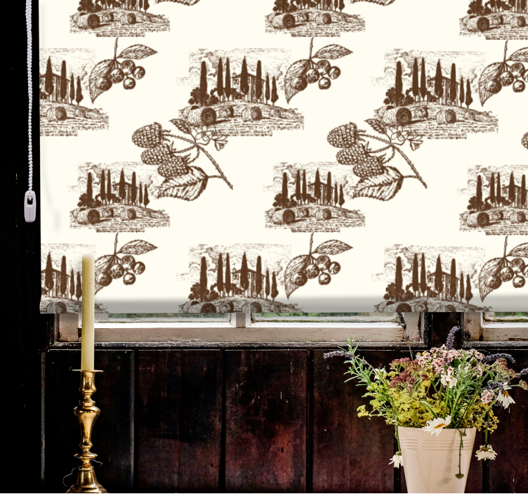 Elegant Grapevine Pattern vintage roller blind - TenStickers