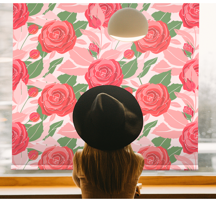 Elegant Rose Pattern flower roller blind - TenStickers