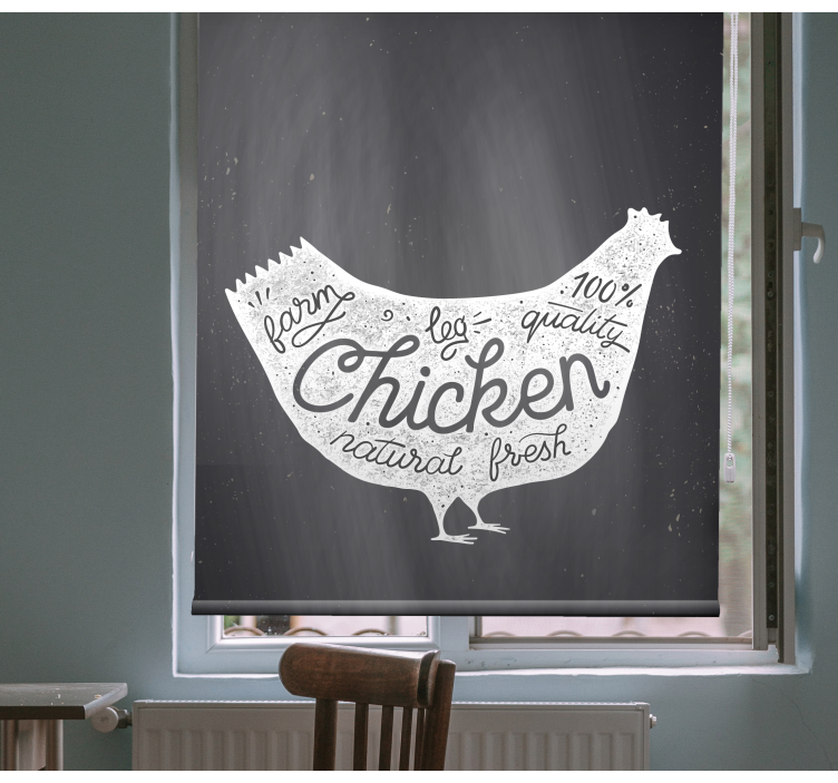 Farm fresh chicken roller blind for kitchen window - TenStickers