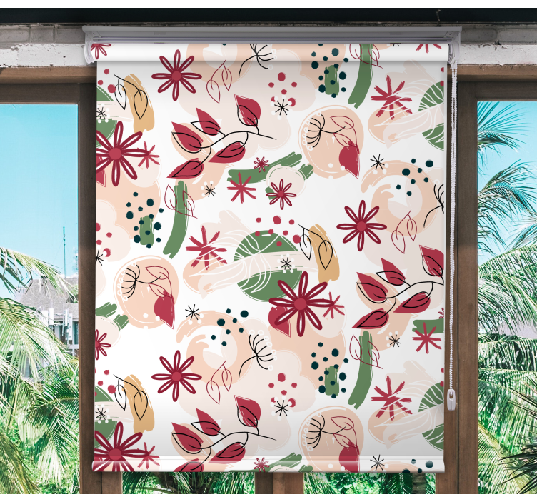 Floral Abstract Pattern flower roller blind - TenStickers