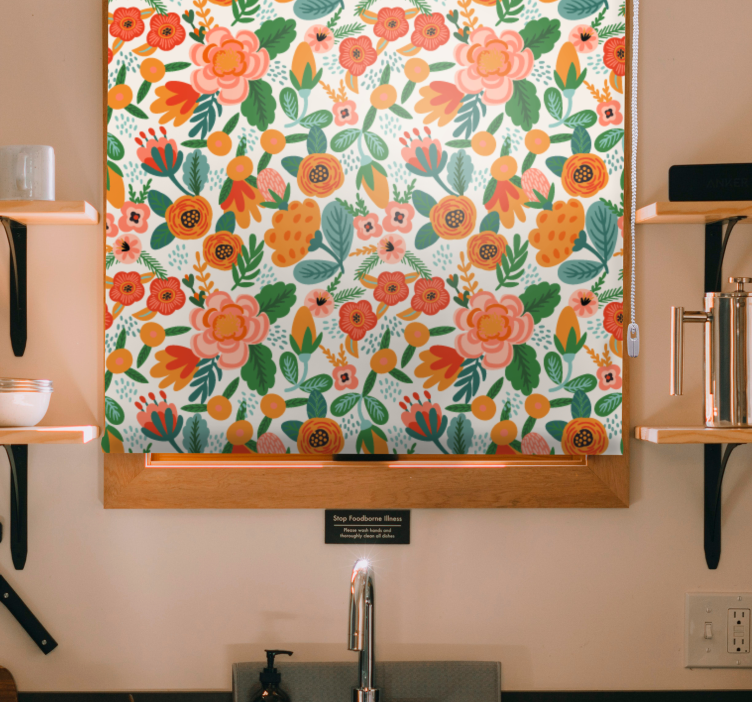 Floral Arrangement Design flower roller blind - TenStickers