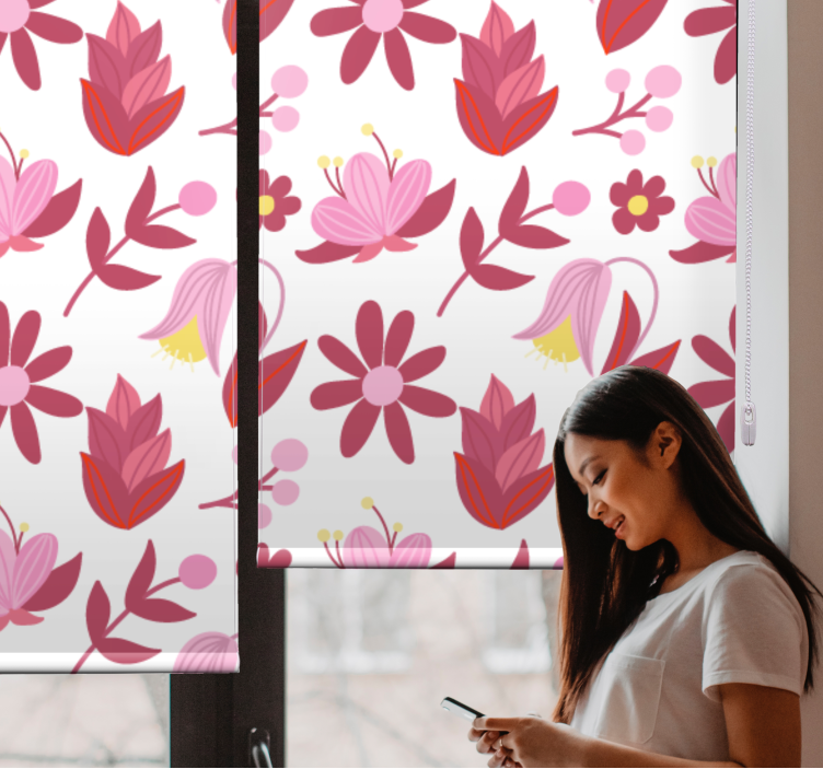 Floral Arrangement Pattern flower roller blind - TenStickers