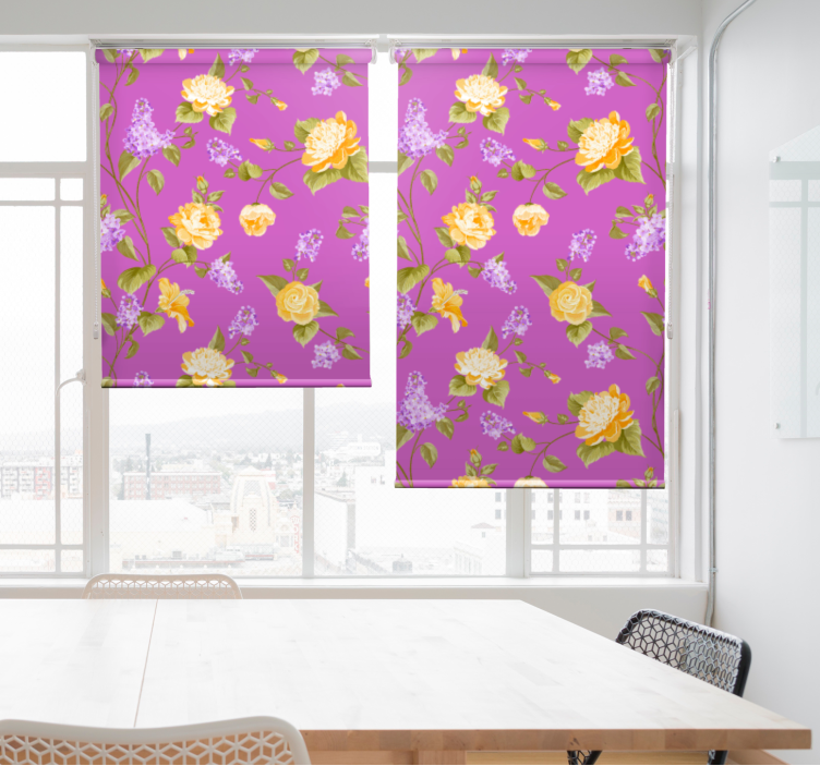 Floral Blossom Panes flower roller blind - TenStickers