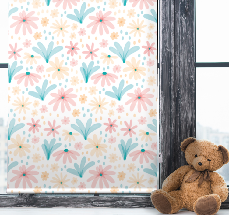 Floral Daisies Pattern flower roller blind - TenStickers