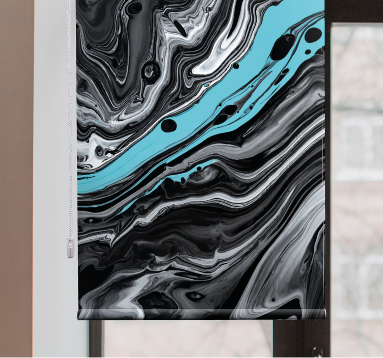 Fluid Black Patterns texture roller blind - TenStickers