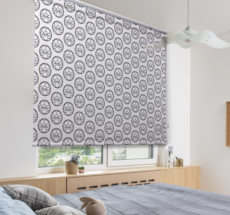 Handball black and white pattern roller blind sports - TenStickers