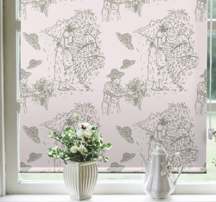 French vintage pattern in green Classic blind - TenStickers