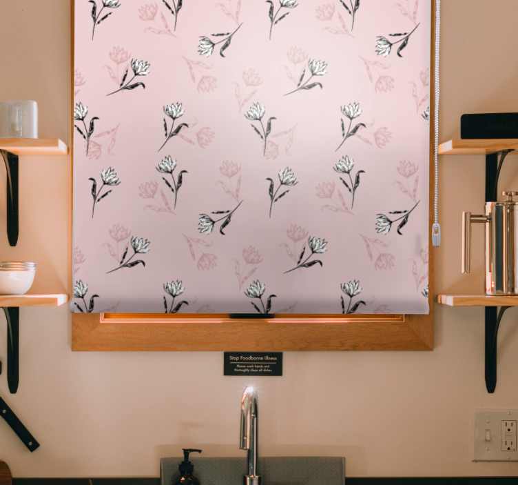 Gentle Blossom Motif flower roller blind - TenStickers