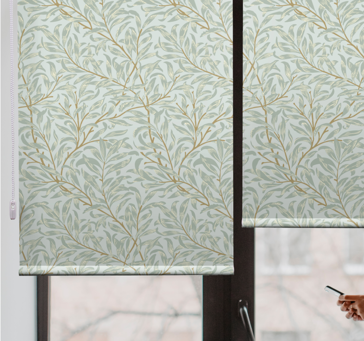 Gentle Leaf Motifs flower roller blind - TenStickers