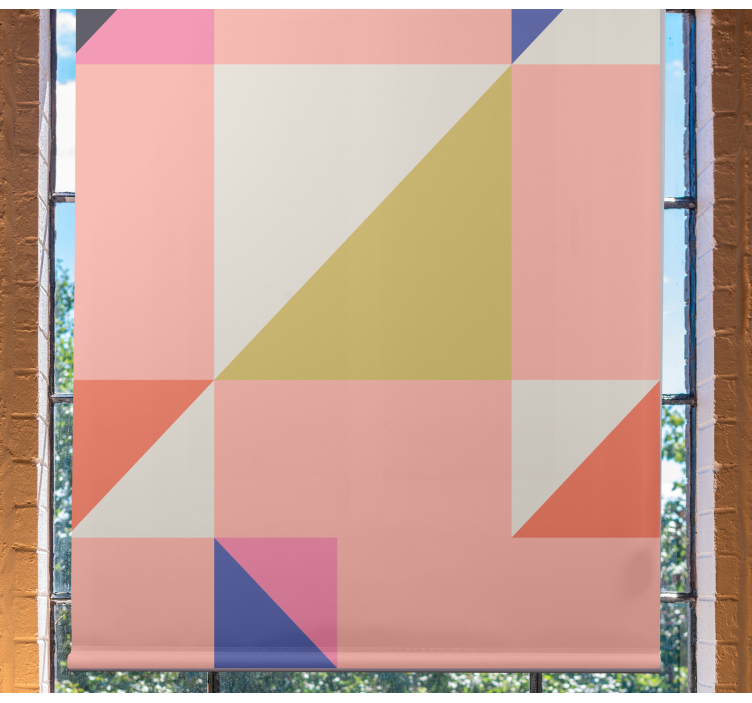 GEOMETRIC COLOR BLOCKS rustic roller blind - TenStickers