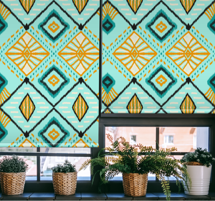 Geometric Diamond Motif roller blind for living room - TenStickers