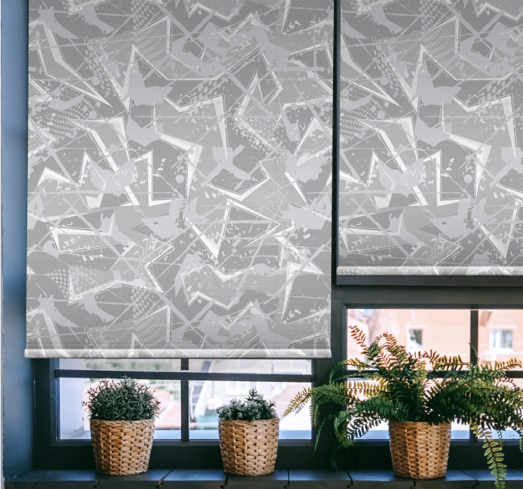 Geometric Grey Patterns texture roller blind - TenStickers