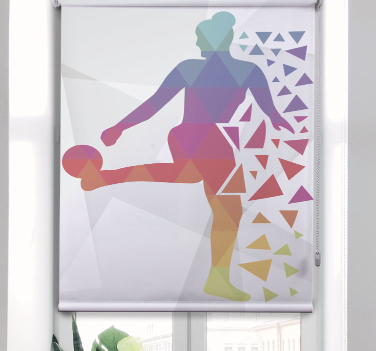 Geometric Soccer Player roller blind sports - TenStickers