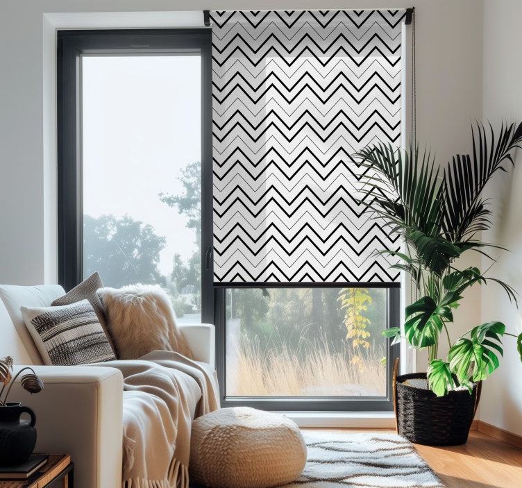 Geometric Zigzag Pattern modern roller blind - TenStickers