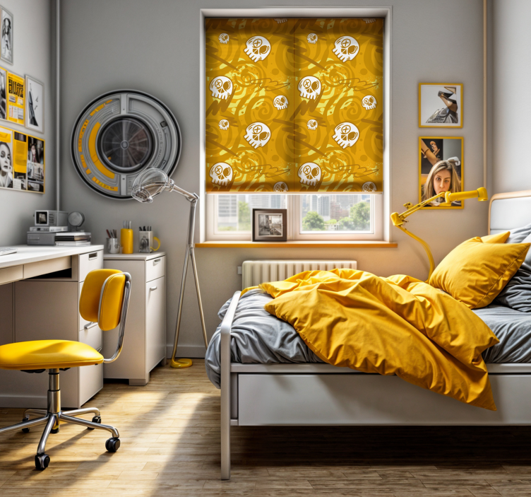 Graffiti With Skulls Teen Bedroom Blind - TenStickers