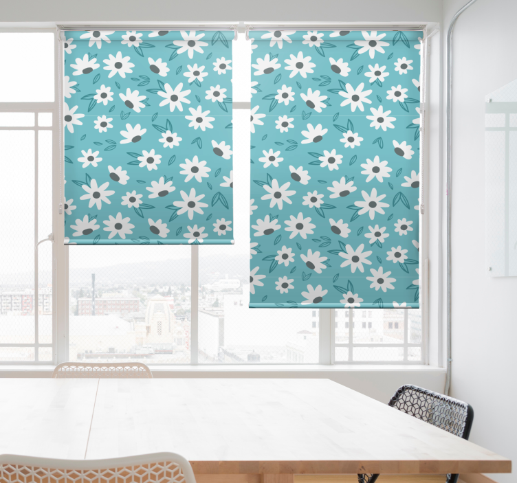 "Granny chic"  blue flowers Flower blind - TenStickers