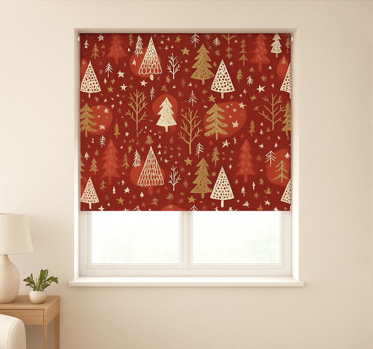 Green Festive Icons roller blind for living room - TenStickers