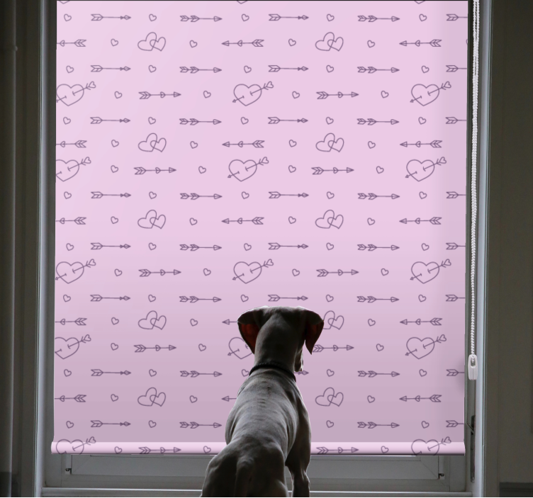 Hearts and arrows romantic roller blind - TenStickers