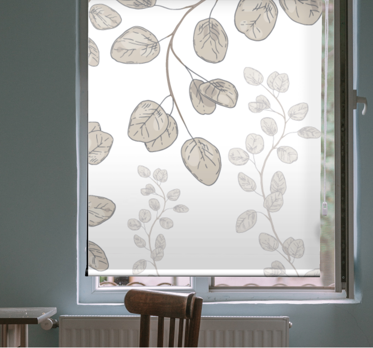 Thin leaves pattern flower roller blind - TenStickers