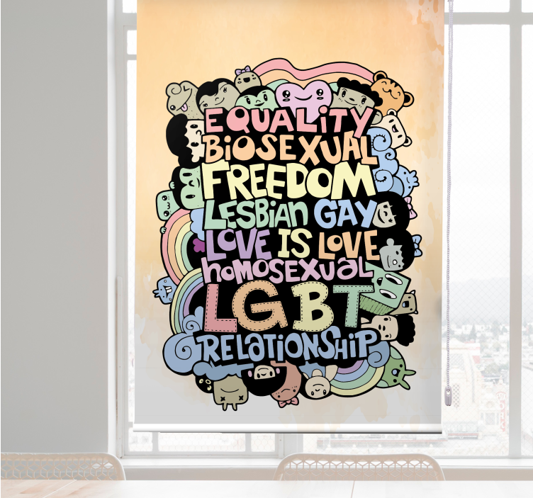 LGBTQ+ Love Affirmation custom roller blind - TenStickers