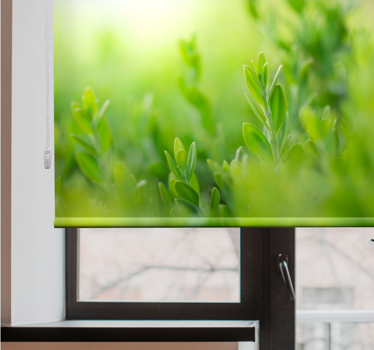 Lush greenery picture flower roller blind - TenStickers