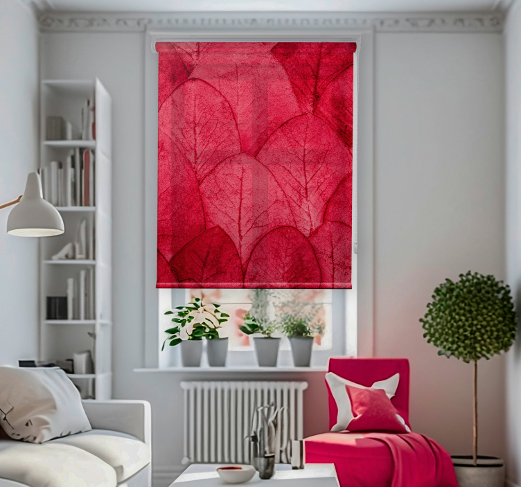 Magenta Leaves  Purple Leaves Living room blind - TenStickers