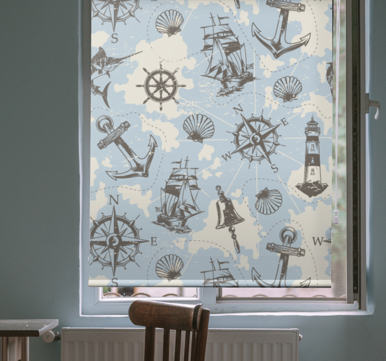Maritime Adventure Pattern roller blind - TenStickers