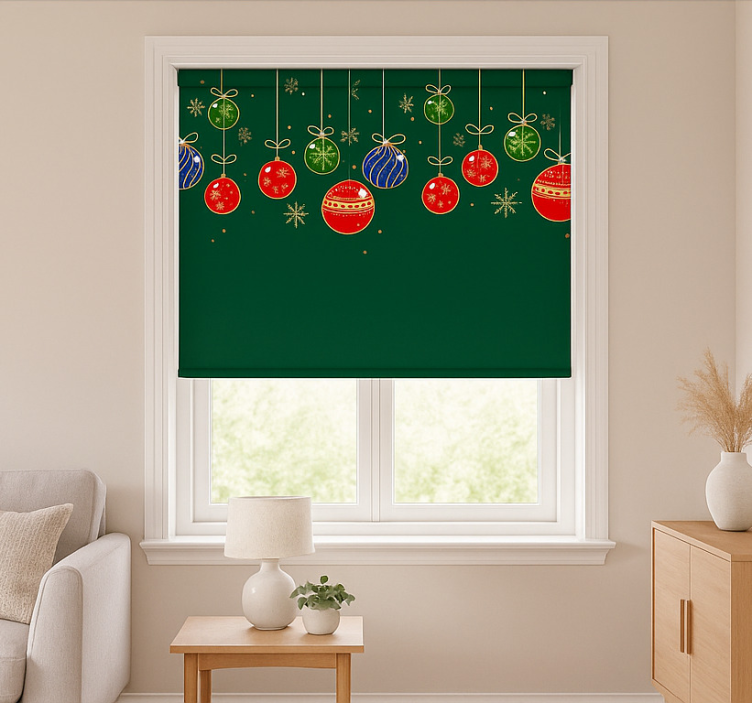 Minimalist Bauble Lights roller blind for living room - TenStickers