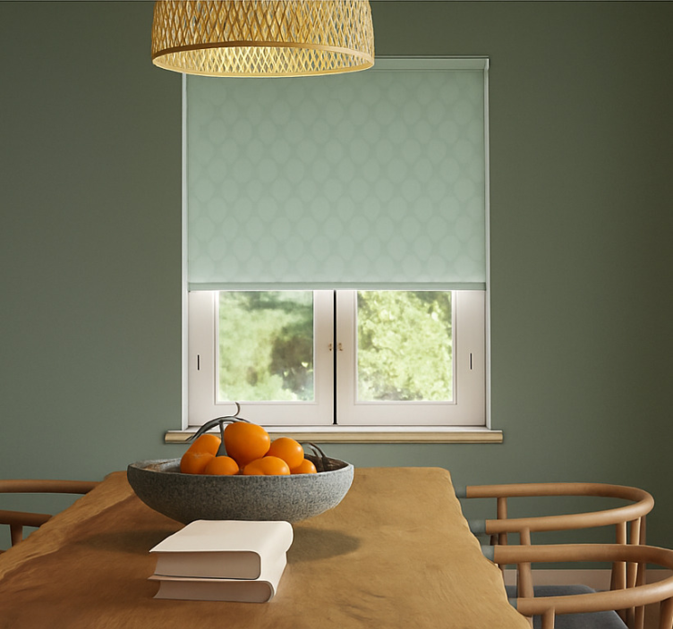Mint green diamonds dining room roller blinds - TenStickers