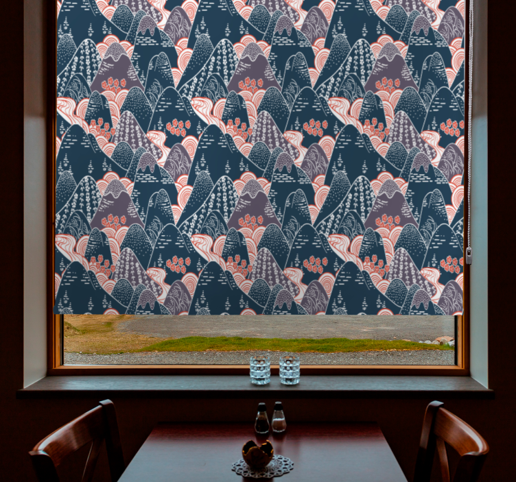Mountain and rivers nordic roller blind - TenStickers
