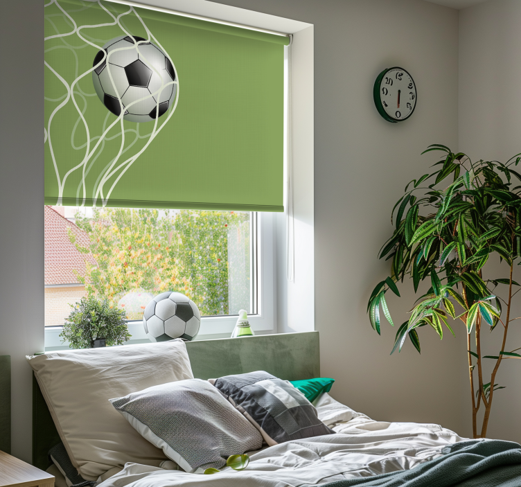 Moving ball goal soccer roller blind - TenStickers