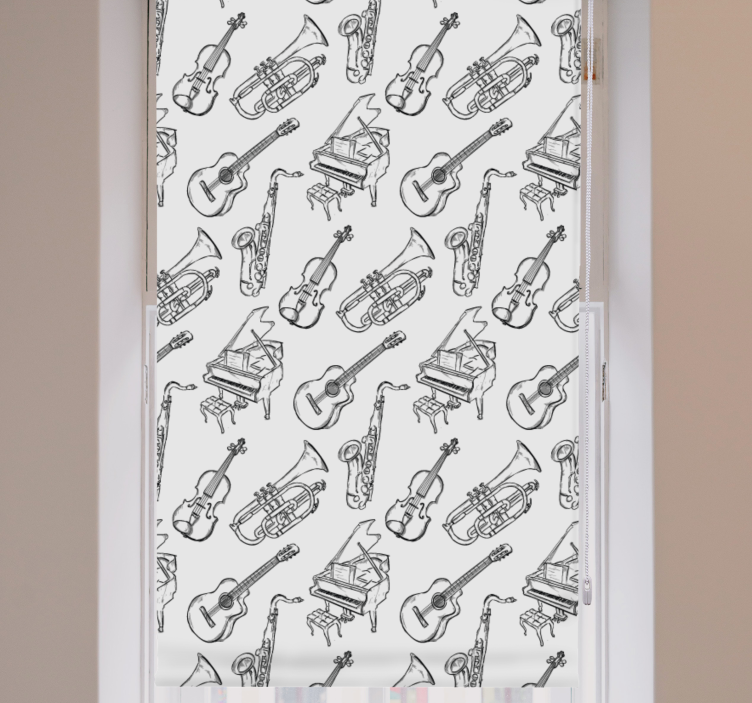Musical instruments pattern teenage roller blind - TenStickers