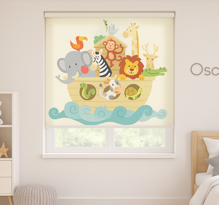 Kids roller blind noah's ark design - TenStickers