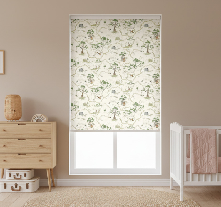 Nordic roller blind artsy abstract forest trees - TenStickers