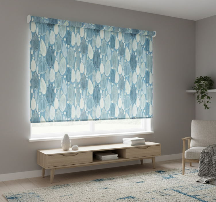 Nordic roller blind with cascading raindrops - TenStickers