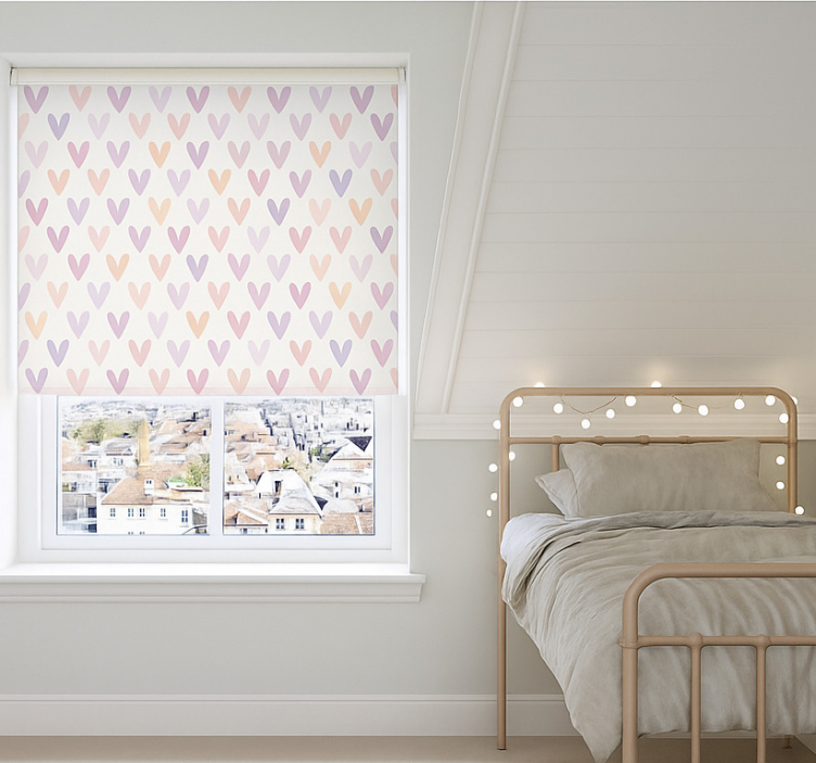 Pastel Heart Pattern teenage roller blind - TenStickers